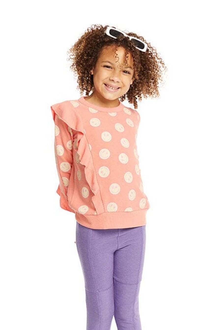 Child Chaser | Coral Happy Face Top