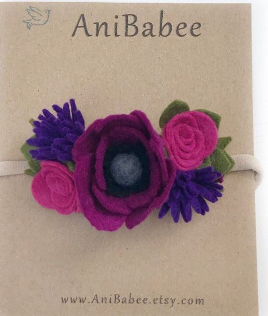 Accessories AniBabee | Purple Flowers Crown Headband