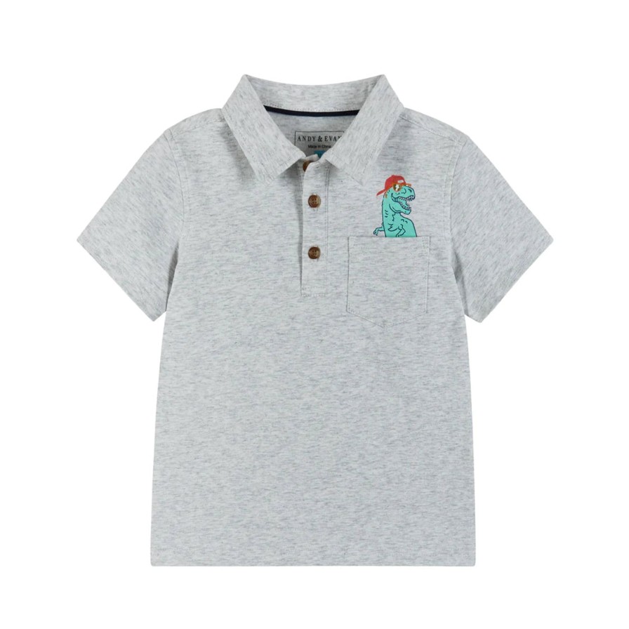 Child Andy & Evan | Dino Pocket Grey Polo