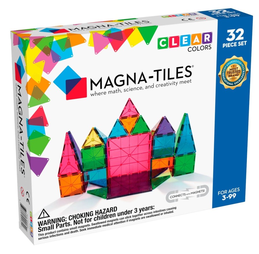 Lifestyle Magnatiles | Magna-Tiles® Clear Colors 32-Piece Set