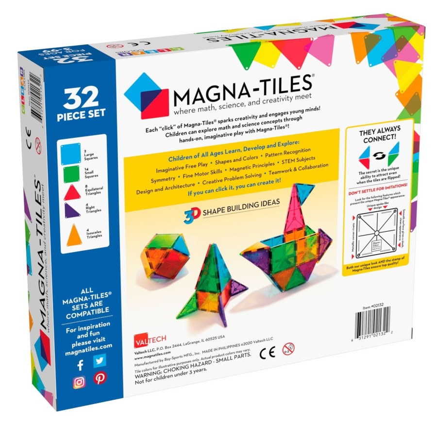 Lifestyle Magnatiles | Magna-Tiles® Clear Colors 32-Piece Set