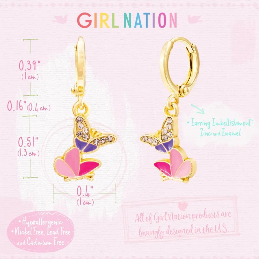 Accessories Girl Nation | Butterfly Kiss Dangle Earrings