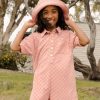 Tween Rylee and Cru | Pink Check Romper