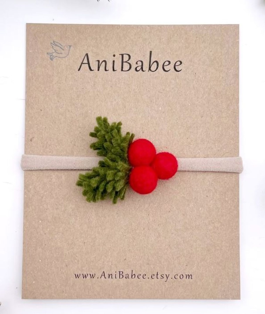 Accessories AniBabee | Holly Berry Pine Leaves Headband