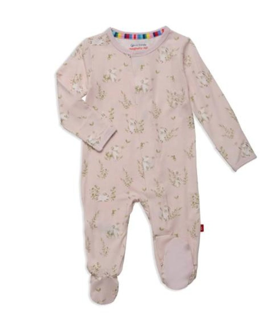 Baby Magnetic Me | Pink Bunny Field Magnetic Footie