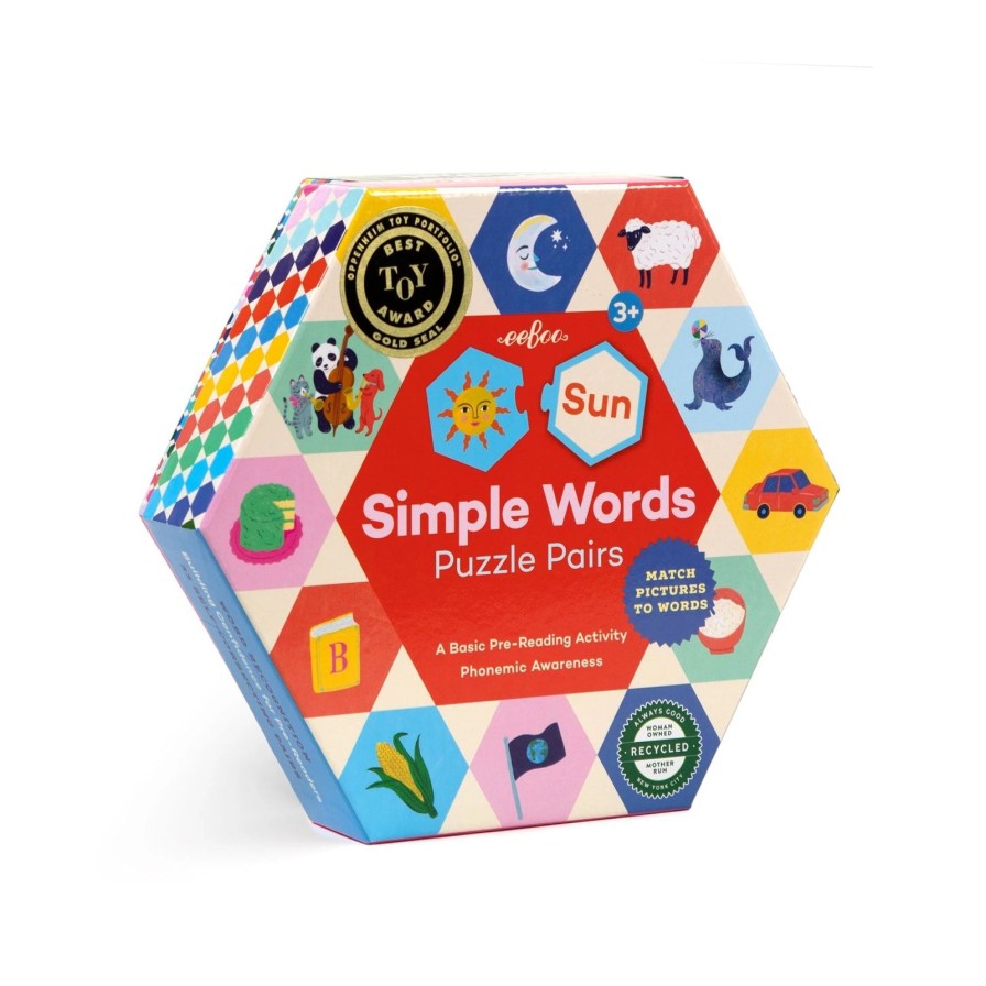 Lifestyle Eeboo | Simple Words Hexagon Puzzle Pairs