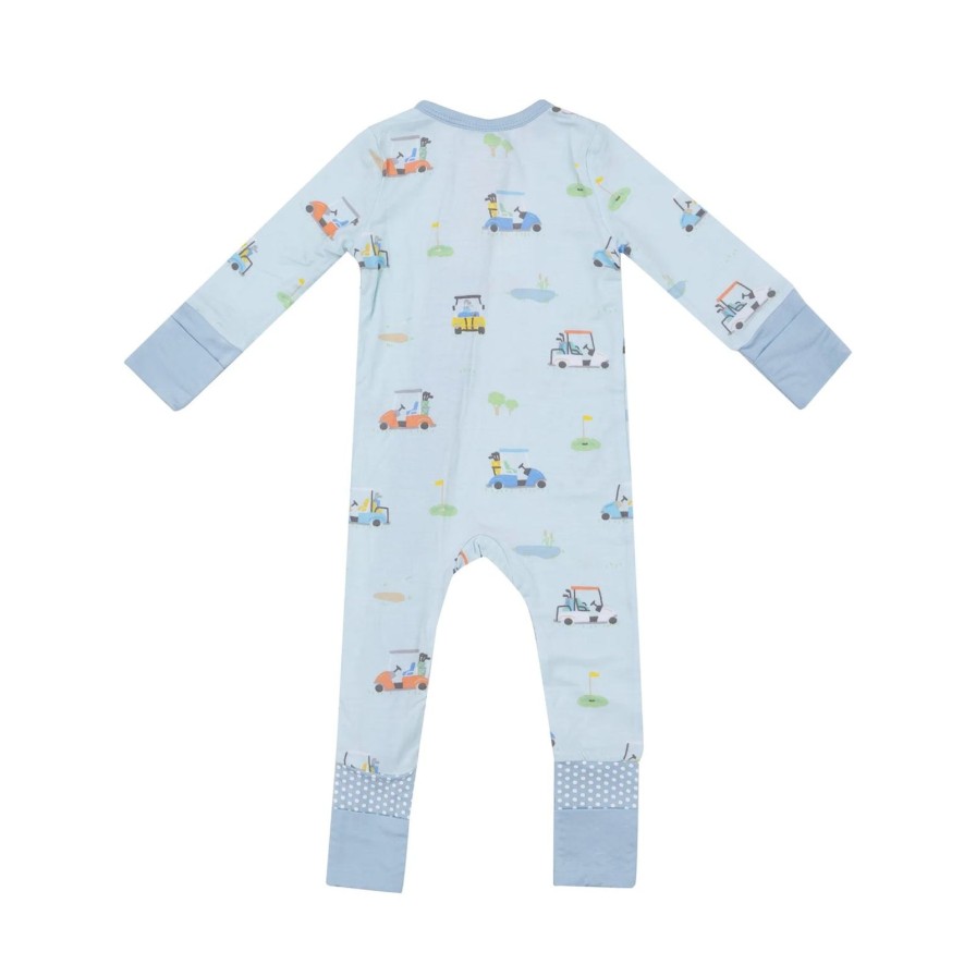 Baby Angel Dear | Blue Golf Carts Zip Flip Romper