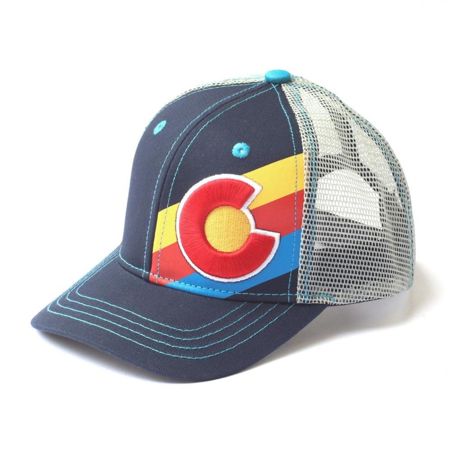 Accessories Yo Colorado | Kids Navy Incline Trucker Hat