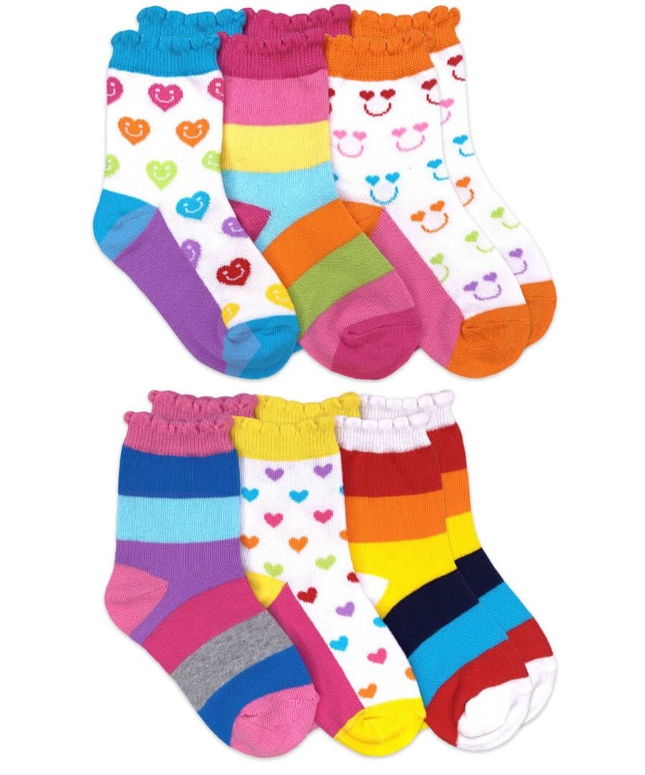 Accessories Jefferies Socks | Rainbow Smiles 6 Pack Crew Socks