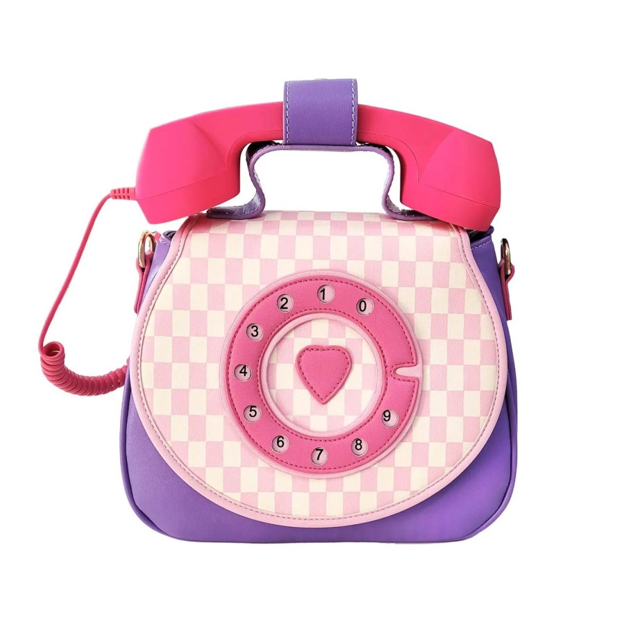 Accessories Bewaltz | Pink Checkerboard Ring Phone Purse