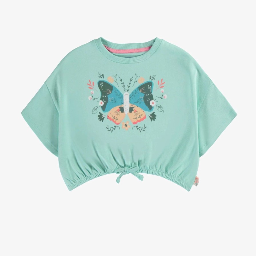 Child Souris Mini | Aqua Drawstring Butterfly Top