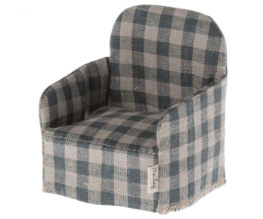 Lifestyle Maileg | Green Plaid Mouse Chair