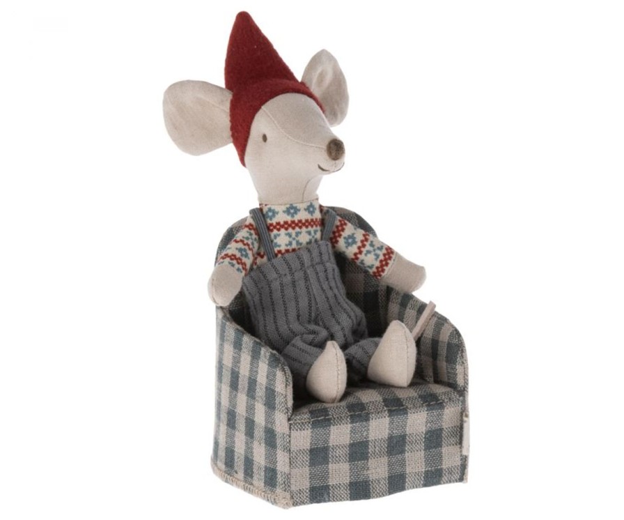 Lifestyle Maileg | Green Plaid Mouse Chair