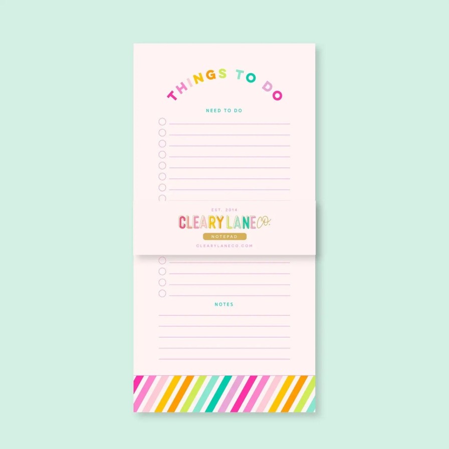 Lifestyle Clearly Lane | Rainbow Stripes Notepad