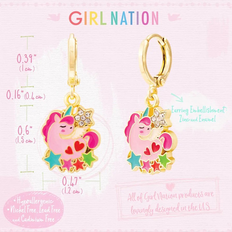 Accessories Girl Nation | Enchanted Unicorn Dangle Earrings