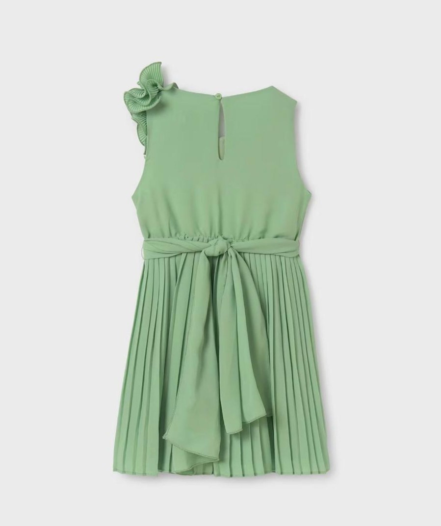 Child Abel & Lula | Green Pleated Chiffon Dress