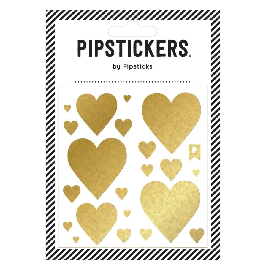 Lifestyle Pipsticks | Gold Broken Hearts Stickers