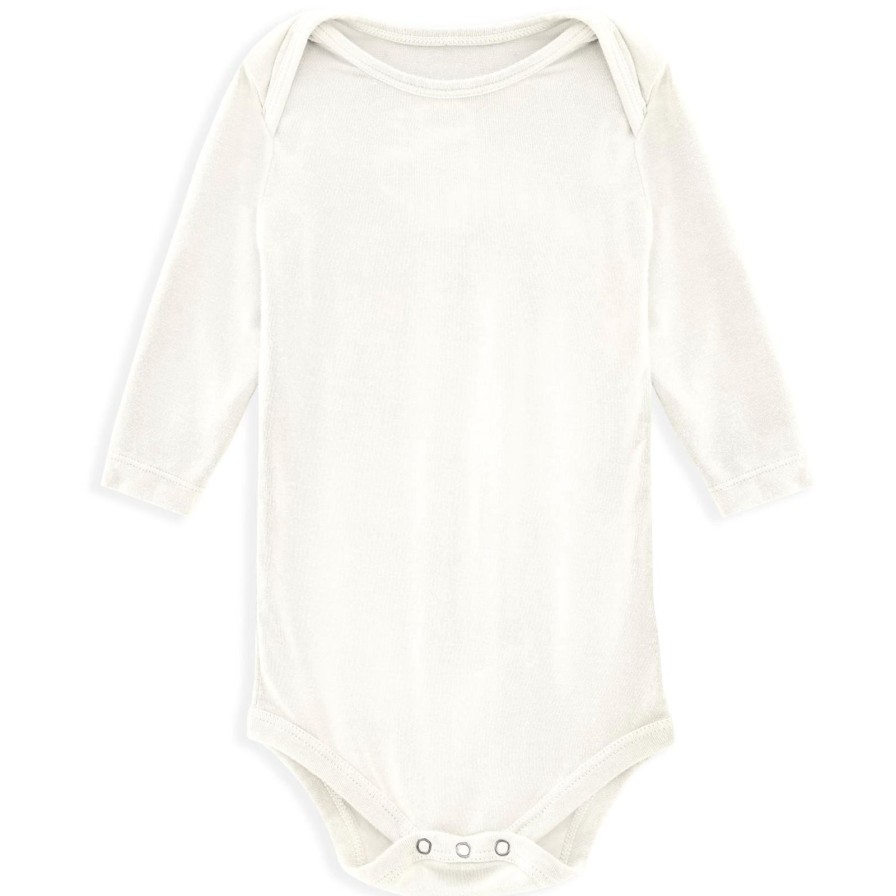 Baby Kickee Pants | Natural Long Sleeve Onesie