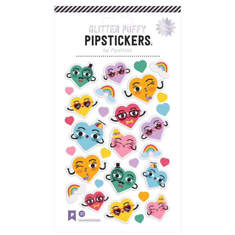 Lifestyle Pipsticks | Puffy Huggable Hearts Sticker Sheet