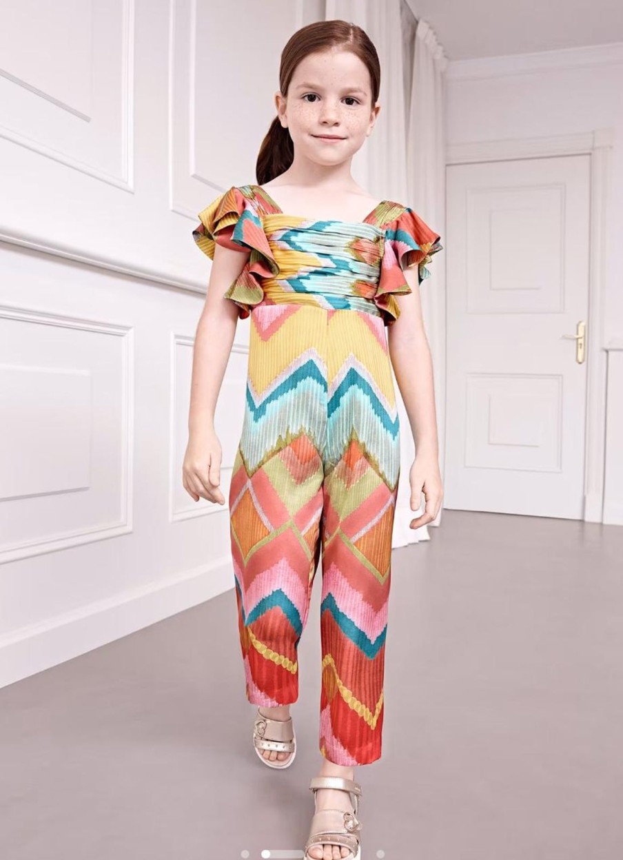 Tween Abel & Lula | Summer Zigzag Satin Jumpsuit