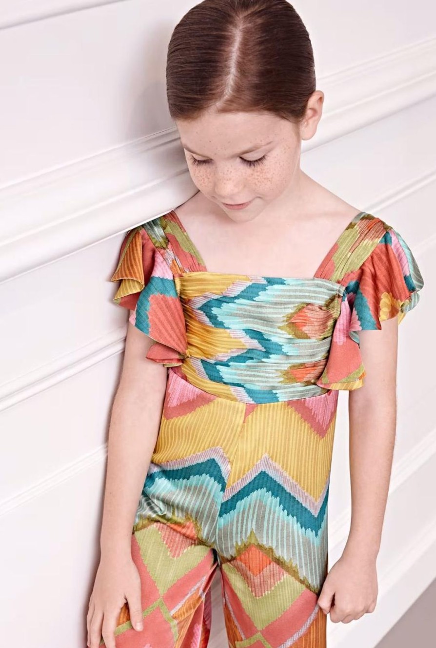 Tween Abel & Lula | Summer Zigzag Satin Jumpsuit