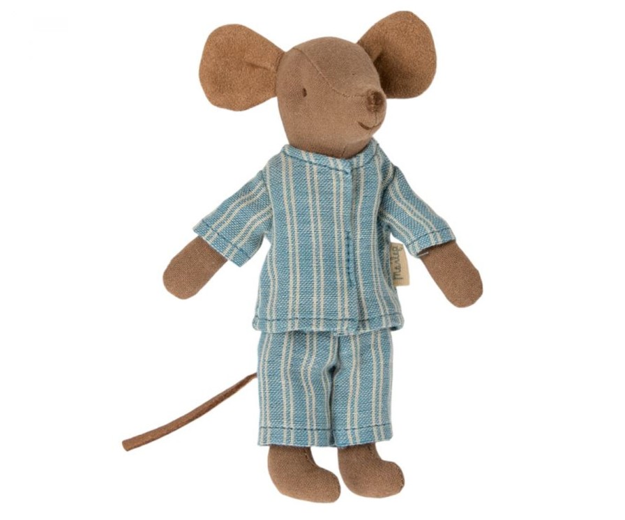 Lifestyle Maileg | Big Brother Mouse In Blue Pjs