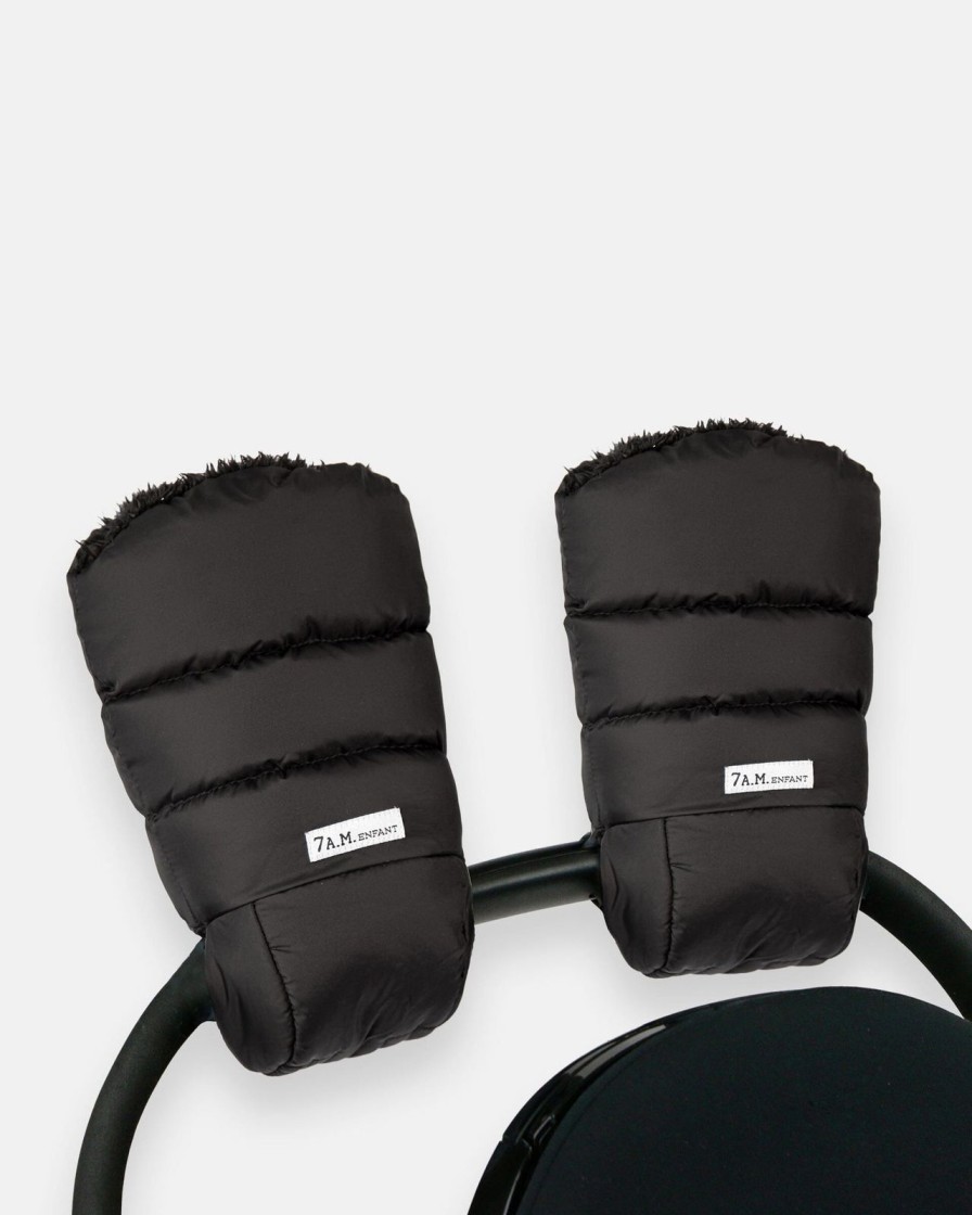 Baby Care 7AM | Black Plush Warmmuffs