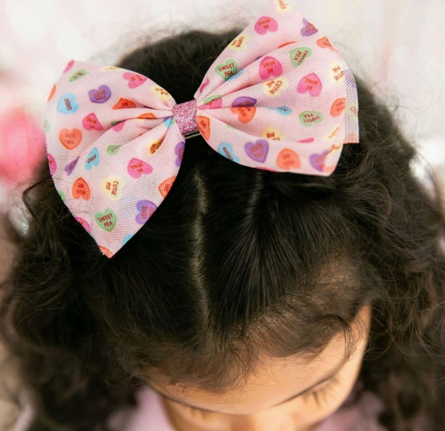 Accessories Sweet Wink | Candy Hearts Tulle Bow Clip