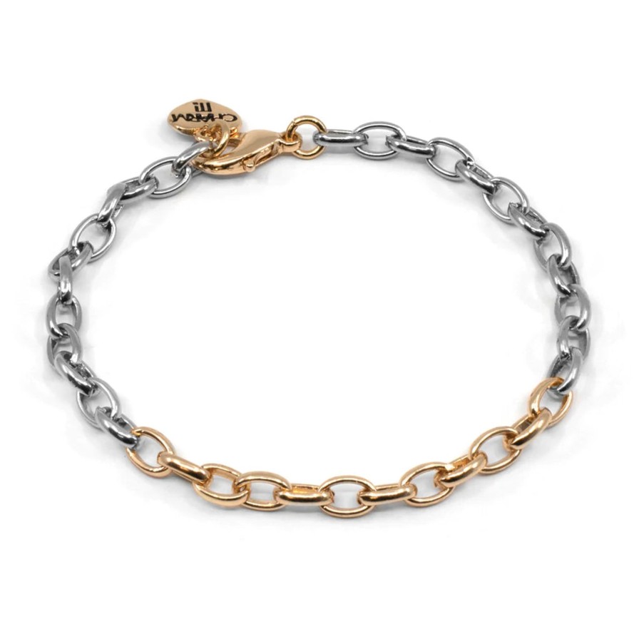 Accessories Charm It | Two-Tone Chain Bracelet