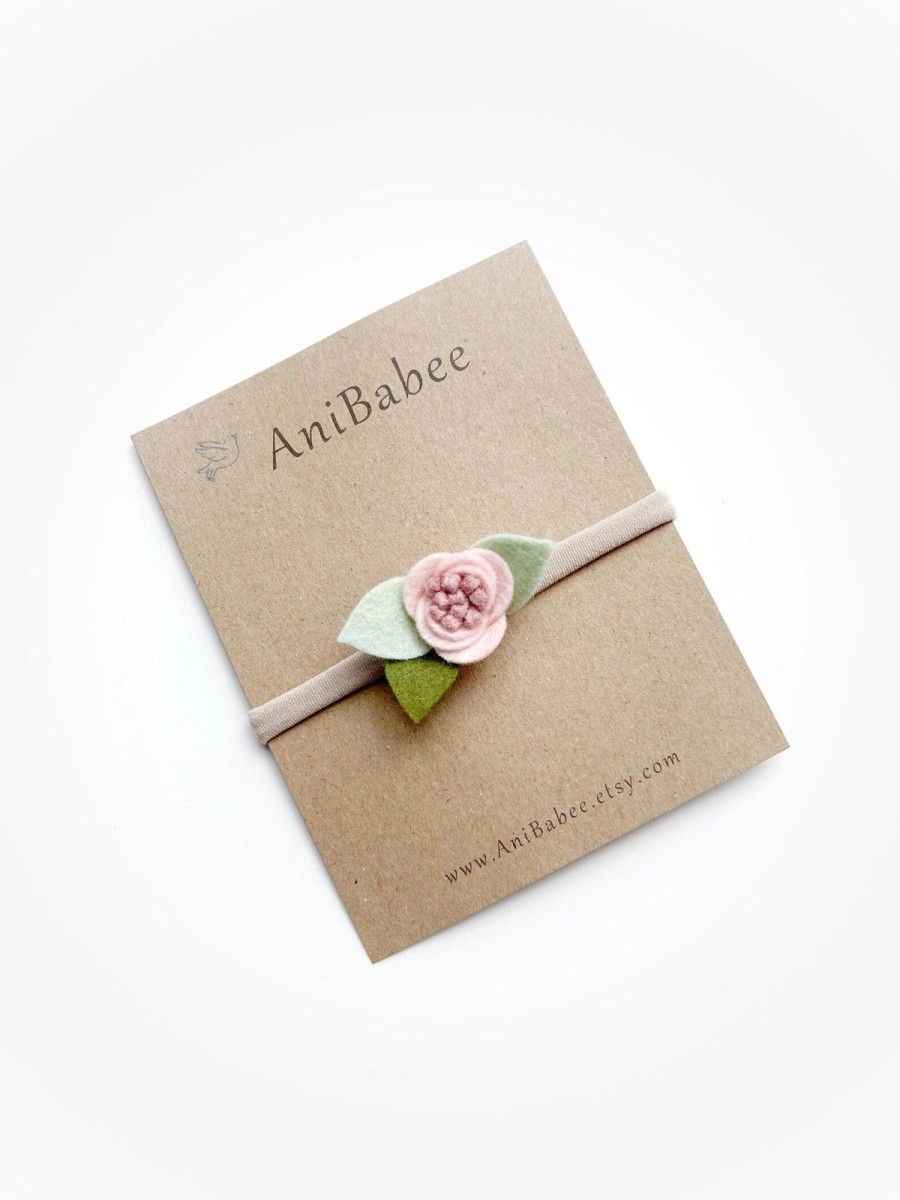 Accessories AniBabee | Pale Blush Flower With Bud Headband