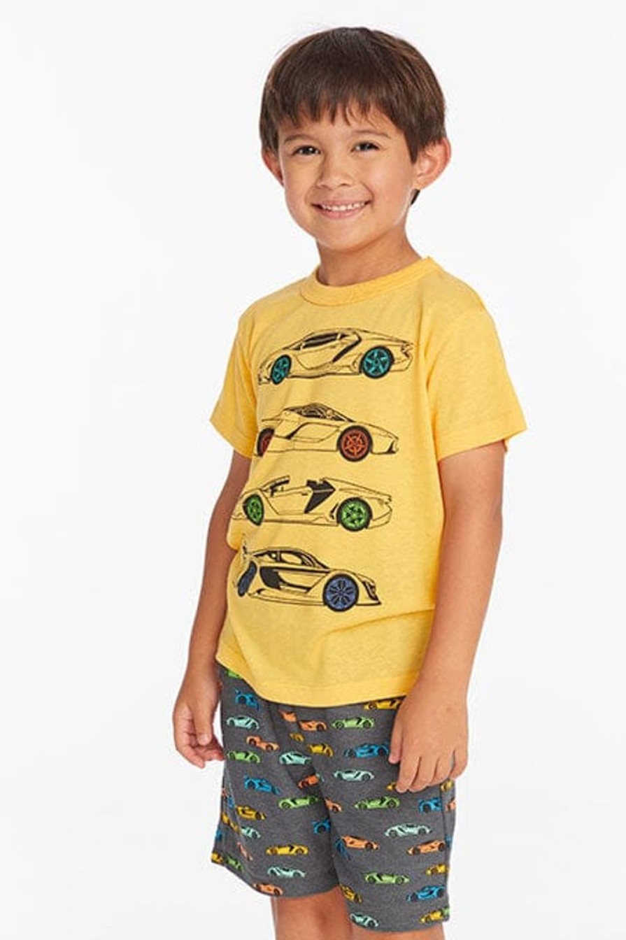 Child Chaser | Yellow Race Cars Tee