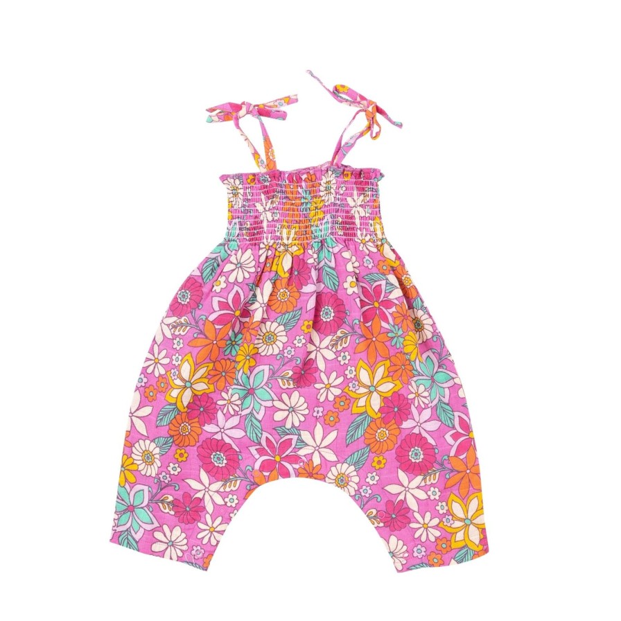 Baby Angel Dear | Tropical Floral Retro Romper