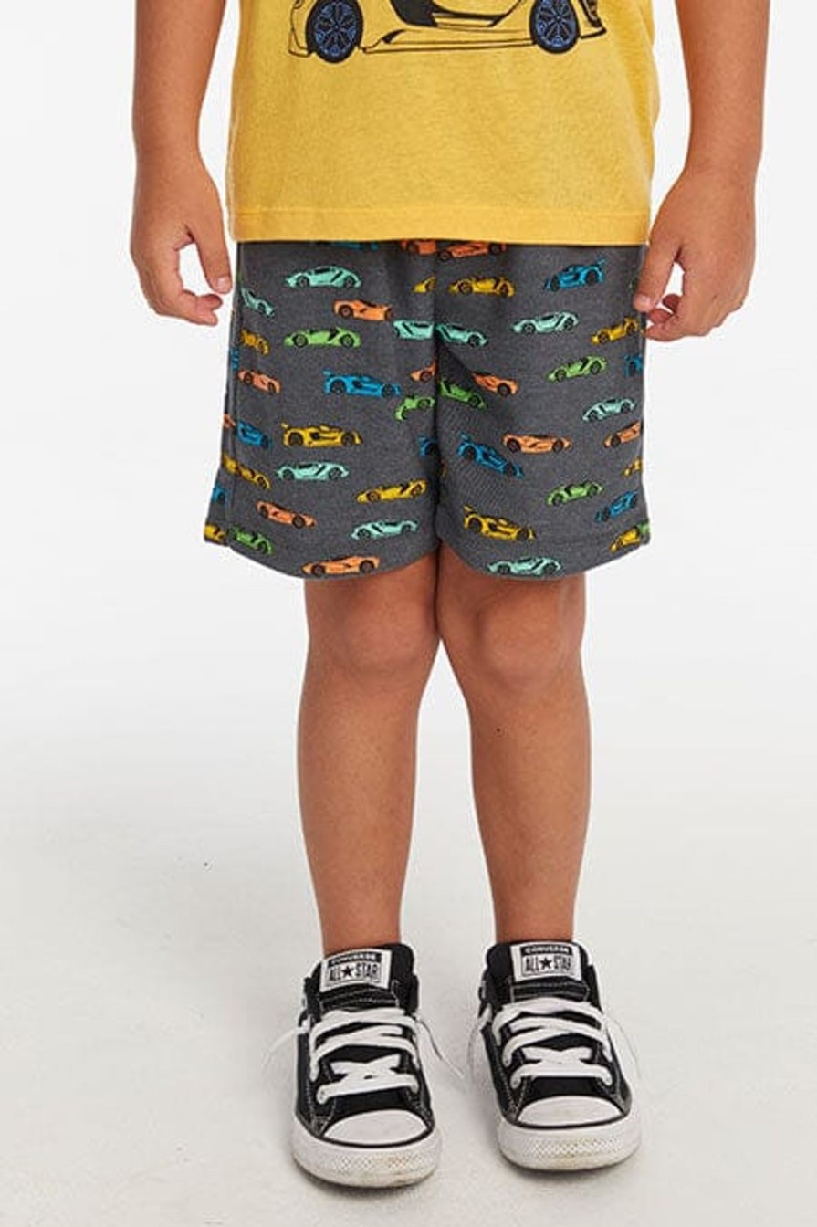 Child Chaser | Grey Race Cars Shorts