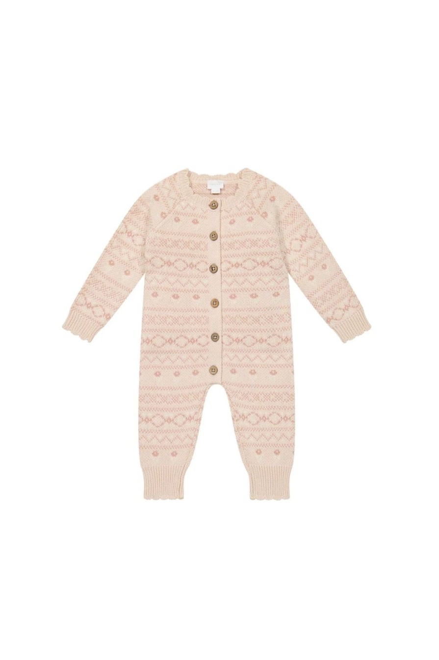 Baby Jamie Kay | Whisper Pink Fairisle Romper