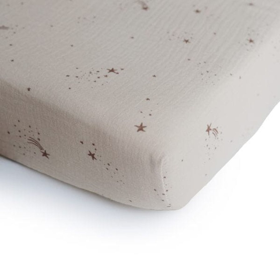 Baby Care Mushie | Falling Stars Muslin Crib Sheet