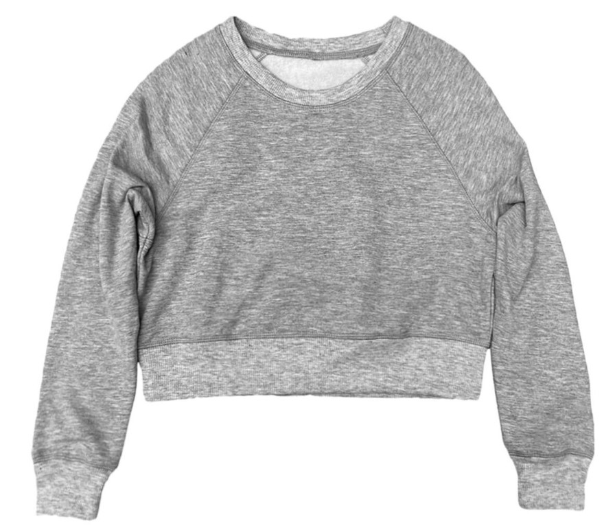 Tween Suzette | Heather Grey Crop Sweatshirt