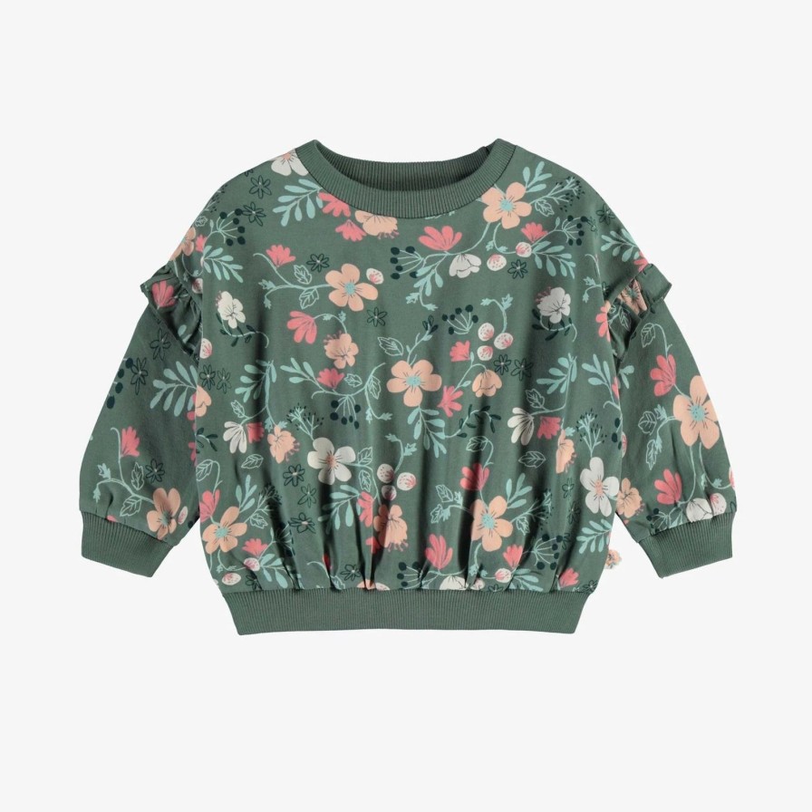 Baby Souris Mini | Green Floral Sweatshirt