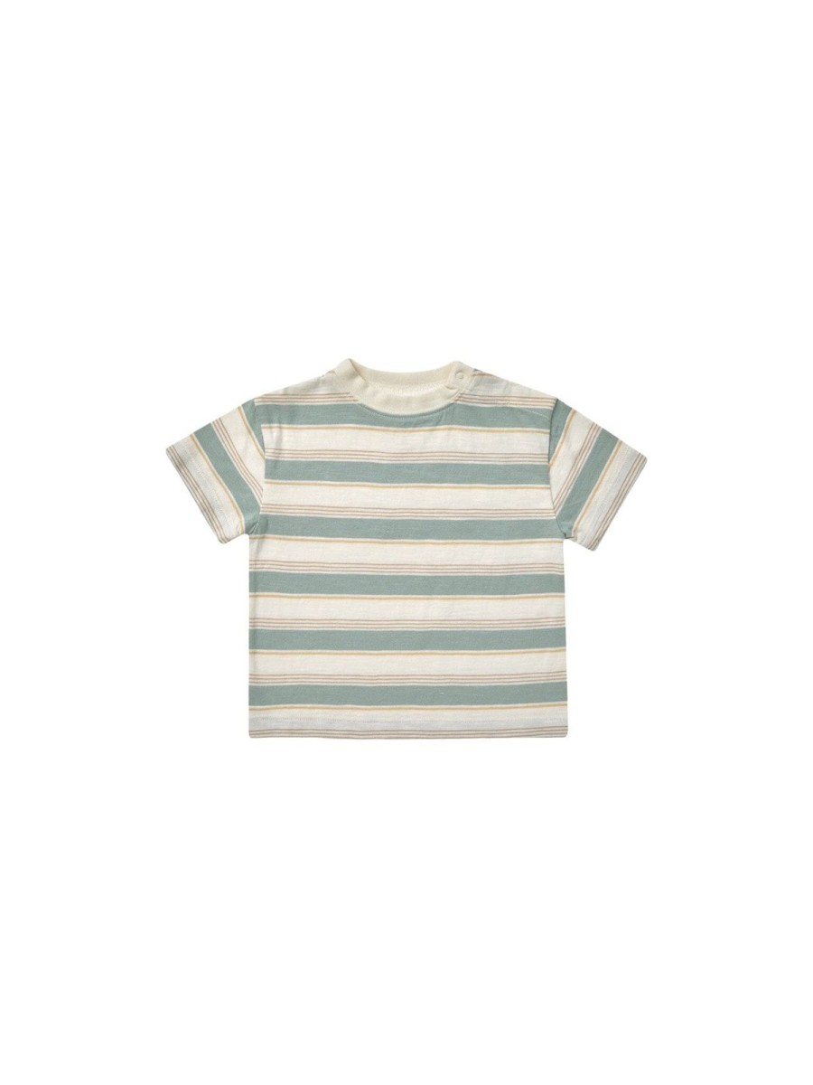 Child Rylee and Cru | Aqua Stripe Tee