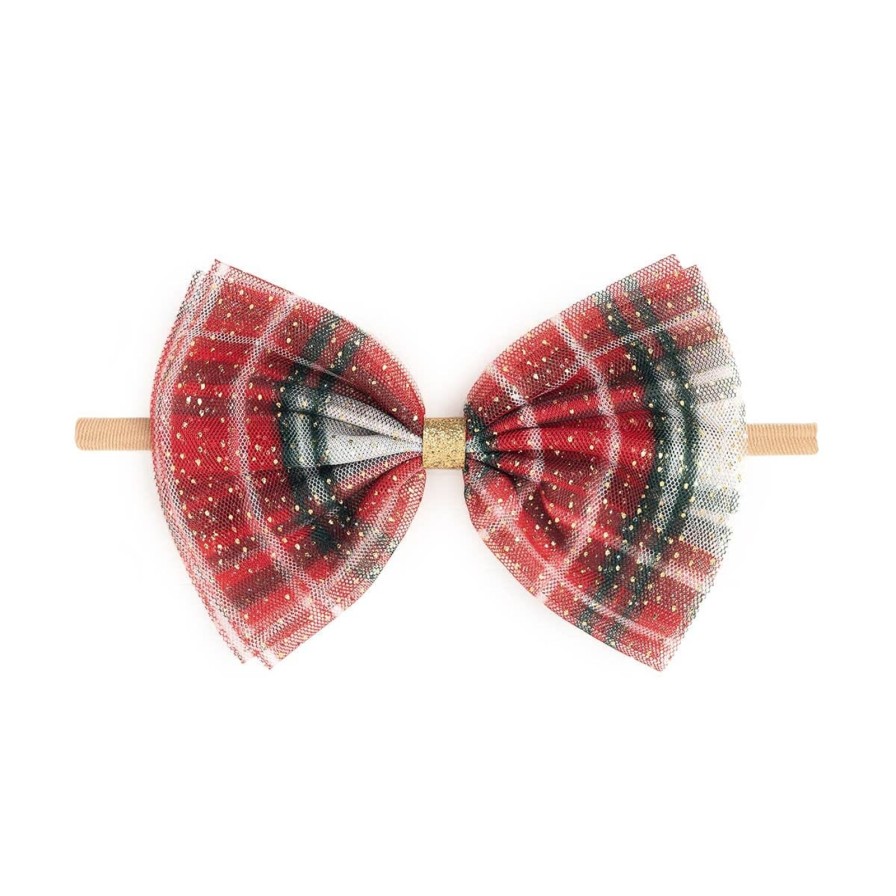 Accessories Sweet Wink | Baby Christmas Plaid Bow Headband