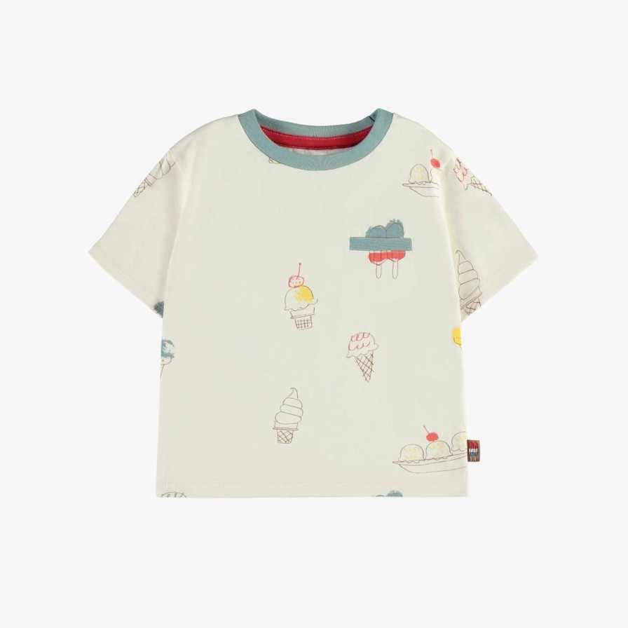 Baby Souris Mini | Ice Cream Blue Trim Tee