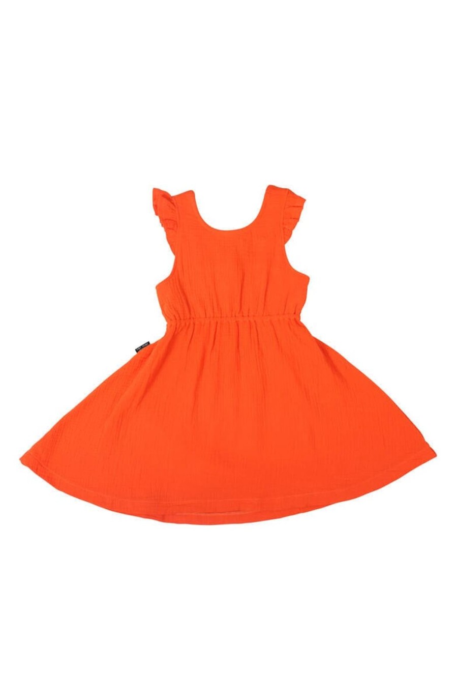 Child Tiny Tribe | Orange Ruffle Open Back Dress