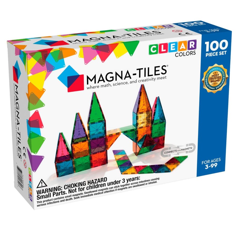 Lifestyle Magnatiles | Magna-Tiles® Clear Colors 100-Piece Set