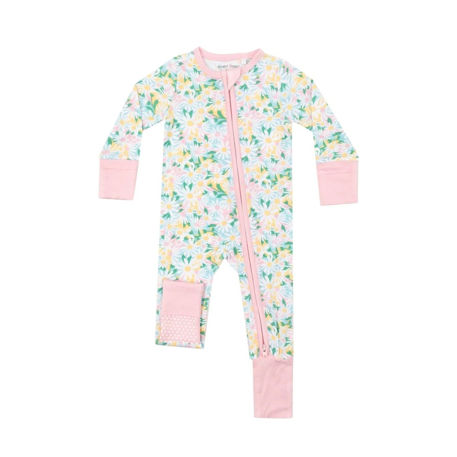 Baby Angel Dear | Color Fill Daisies Zip Flip Romper