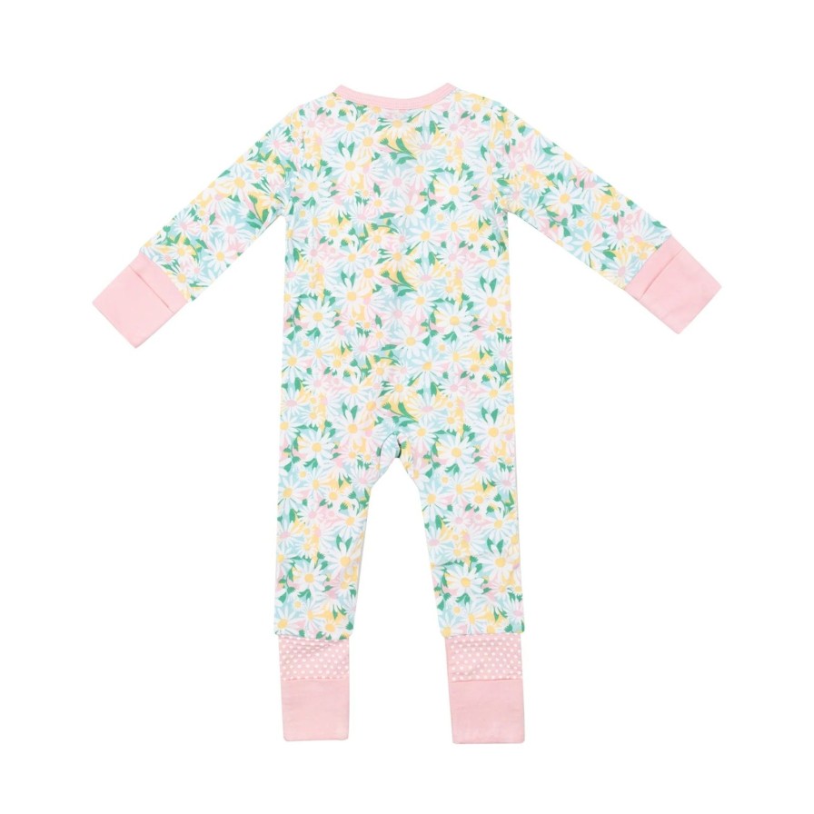 Baby Angel Dear | Color Fill Daisies Zip Flip Romper