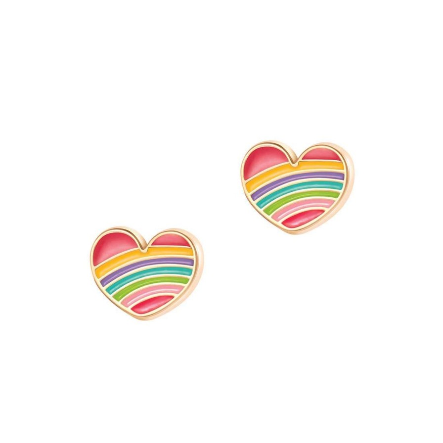 Accessories Girl Nation | Rainbow Heart Earrings