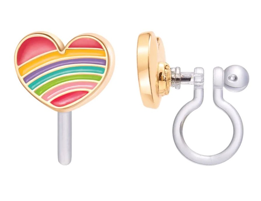 Accessories Girl Nation | Rainbow Heart Earrings