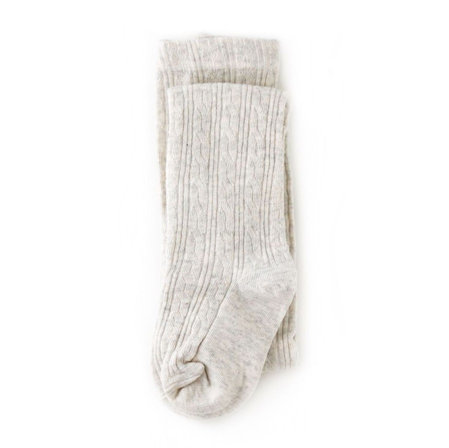 Accessories Little Stocking Co. | Heathered Ivory Cable Knit Tights