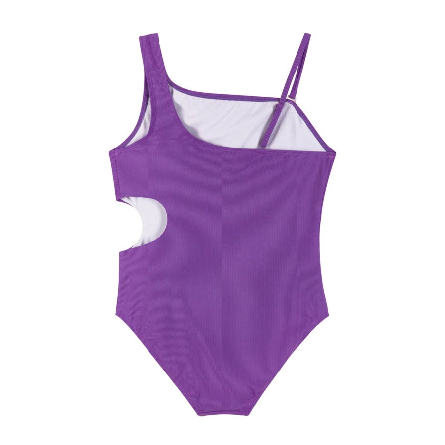 Tween Andy & Evan | Purple Rib Cut-Out Swimsuit