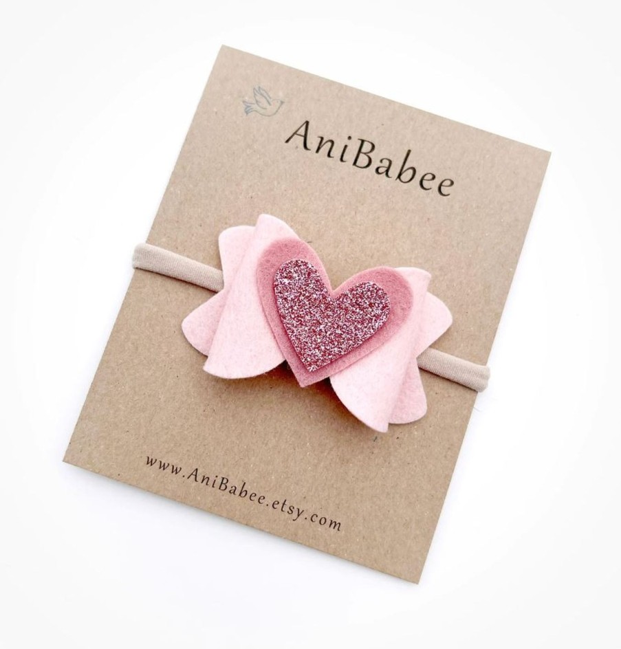 Accessories Anibabee | Blush Bow With Hearts