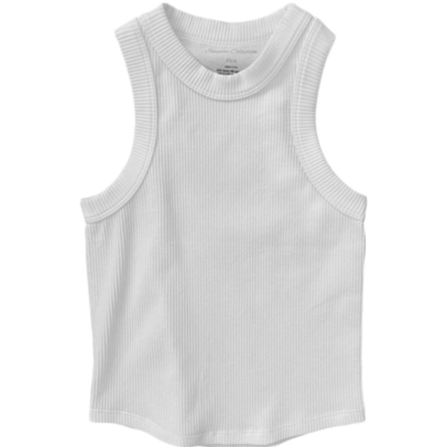 Tween Suzette | White Ribbed Tank Top